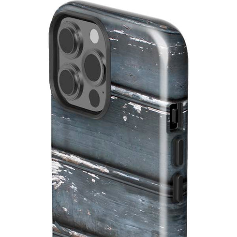 Chipped Blue Wood iPhone 13 Pro Max Impact Case