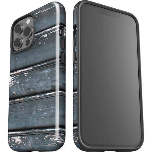 Chipped Blue Wood iPhone 13 Pro Max Impact Case