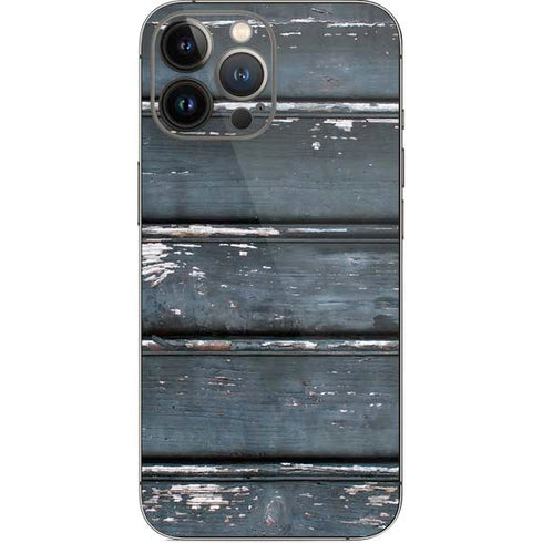 Chipped Blue Wood iPhone 13 Pro Max Skin