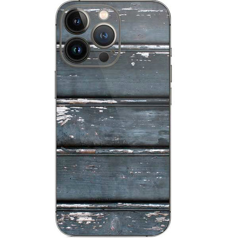 Chipped Blue Wood iPhone 13 Pro Skin