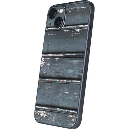 Chipped Blue Wood iPhone 13 Skin