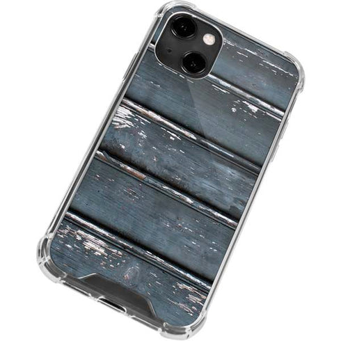 Chipped Blue Wood iPhone 14 Clear Case