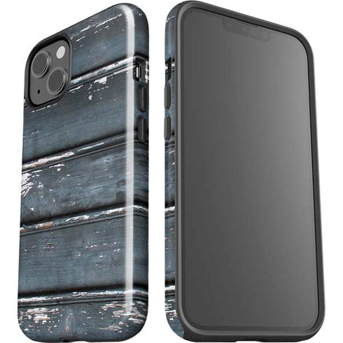 Chipped Blue Wood iPhone 15 Plus Impact Case
