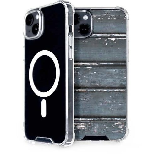 Chipped Blue Wood iPhone 14 MagSafe Case