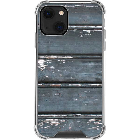 Chipped Blue Wood iPhone 14 Plus Clear Case