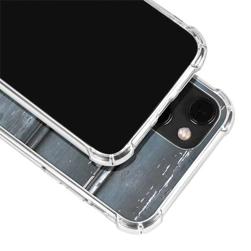 Chipped Blue Wood iPhone 14 Plus Clear Case