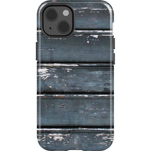 Chipped Blue Wood iPhone 15 Impact Case