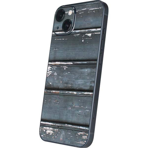 Chipped Blue Wood iPhone 14 Plus Skin