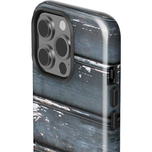 Chipped Blue Wood iPhone 14 Pro Impact Case
