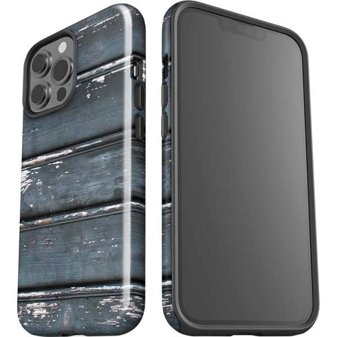Chipped Blue Wood iPhone 14 Pro Max Impact Case