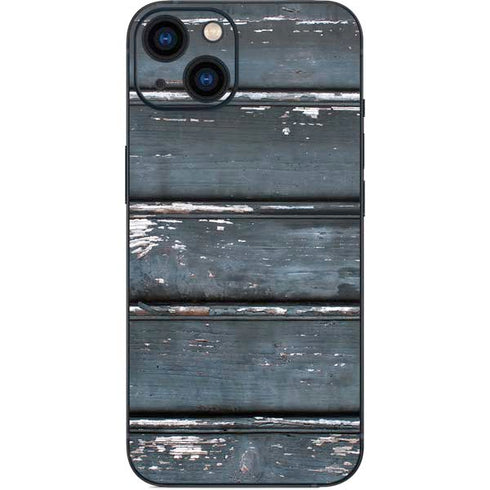 Chipped Blue Wood iPhone 14 Skin