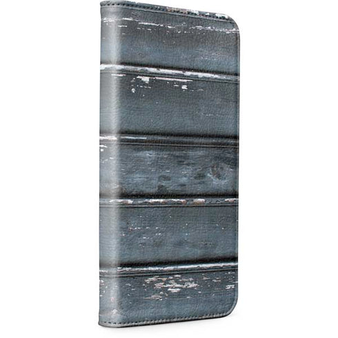 Chipped Blue Wood iPhone 15 Pro Max Folio Case