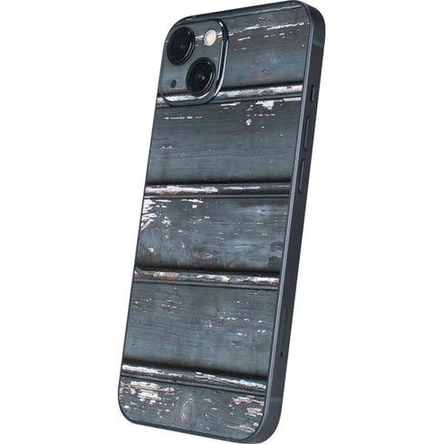 Chipped Blue Wood iPhone 15 Skin