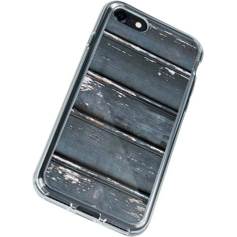 Chipped Blue Wood iPhone SE (2nd & 3rd Gen) Clear Case