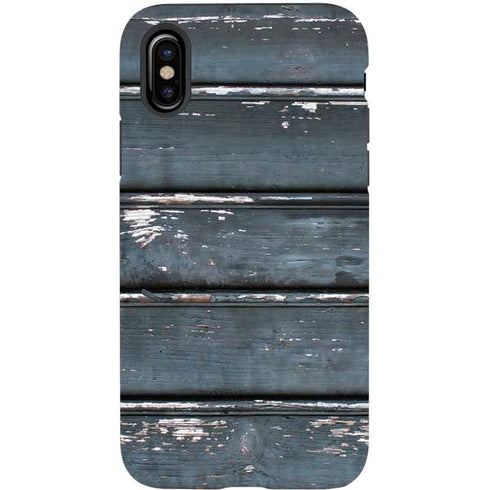 Chipped Blue Wood iPhone X Pro Case