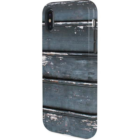 Chipped Blue Wood iPhone X Pro Case