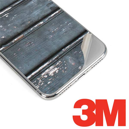 Chipped Blue Wood iPhone X Skin