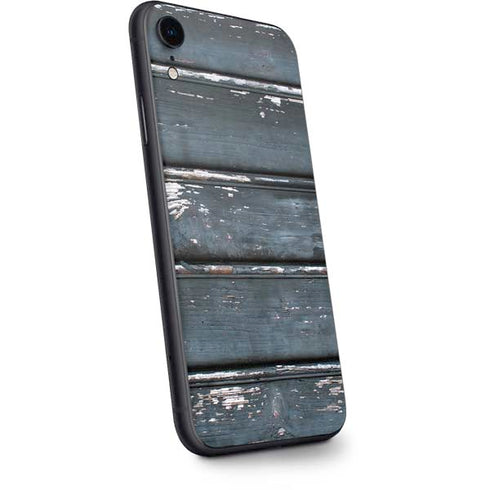 Chipped Blue Wood iPhone XR Skin