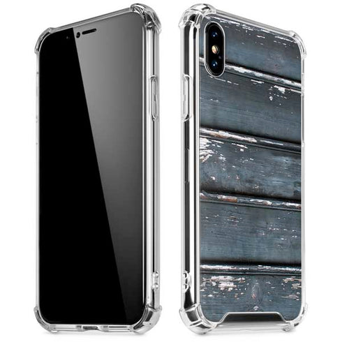 Chipped Blue Wood iPhone XS Max Clear Case