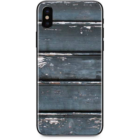 Chipped Blue Wood iPhone XS Max Skin