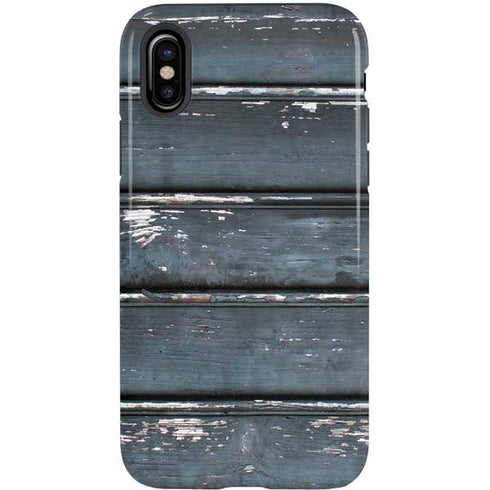 Chipped Blue Wood iPhone XS Pro Case