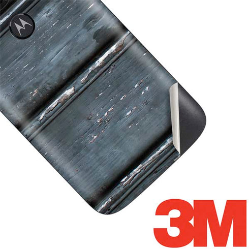 Chipped Blue Wood Moto E5 Play Skin