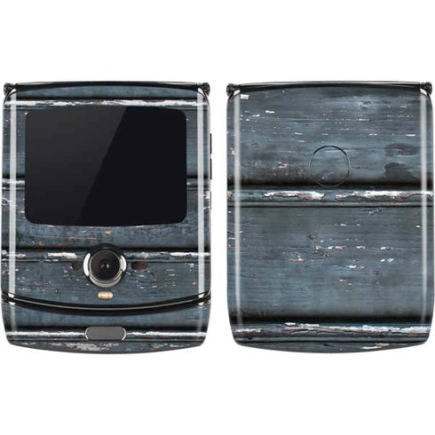 Chipped Blue Wood Motorola RAZR Skin