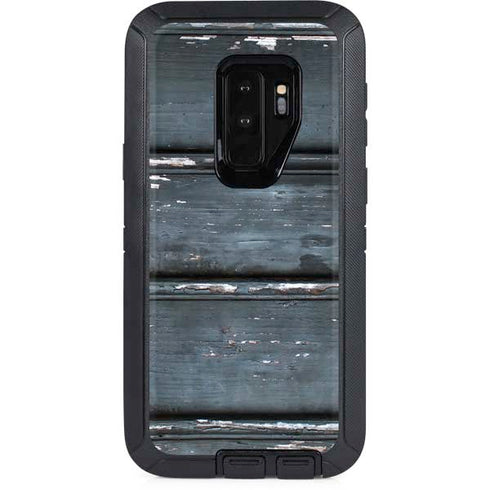 Chipped Blue Wood Otterbox Defender Galaxy Skin