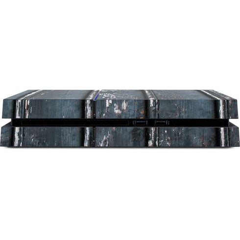 Chipped Blue Wood PS4 Console Skin