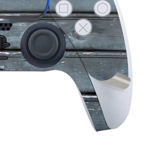 Chipped Blue Wood PS5 Controller Skin