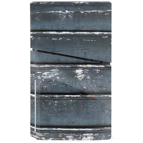 Chipped Blue Wood PS5 Slim Disk Bundle Skin
