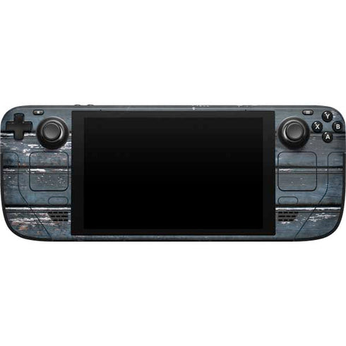 Chipped Blue Wood Steam Deck Handheld Gaming Computer Skin