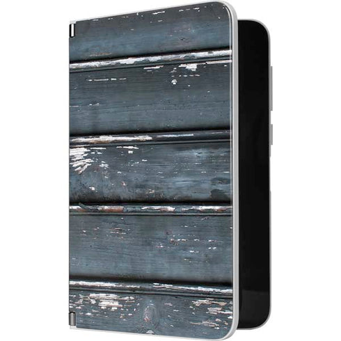 Chipped Blue Wood Surface Duo Skin