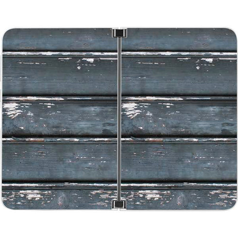 Chipped Blue Wood Surface Duo Skin