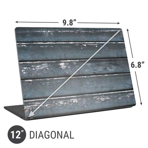 Chipped Blue Wood Universal Laptop 12in (9.8 x 6.8in) Skin