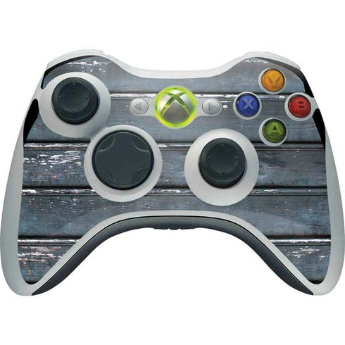 Chipped Blue Wood Xbox 360 Wireless Controller Skin