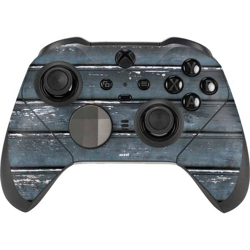 Chipped Blue Wood Xbox Elite Wireless Controller Series 2 Skin