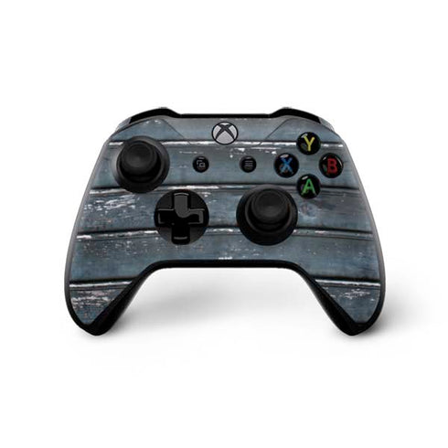 Chipped Blue Wood Xbox One X Controller Skin