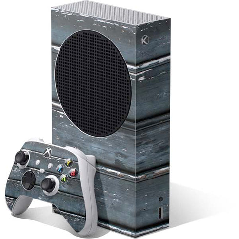 Chipped Blue Wood Xbox Series S Skins
