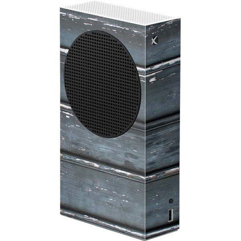 Chipped Blue Wood Xbox Series S Console Skin