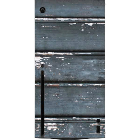 Chipped Blue Wood Xbox Series X Console Skin