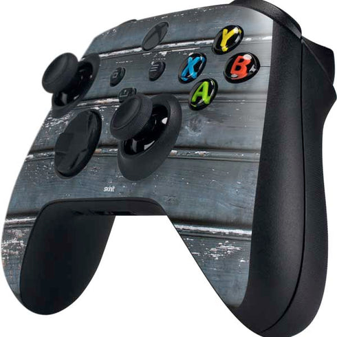 Chipped Blue Wood Xbox Series X Controller Skin