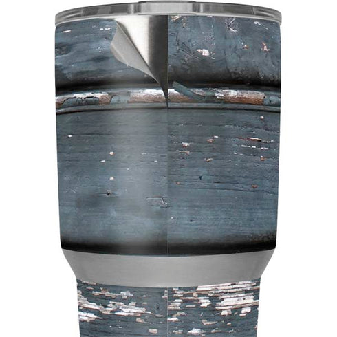 Chipped Blue Wood Yeti 30oz Rambler Tumbler Skin