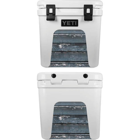 Chipped Blue Wood YETI Roadie 24 Hard Cooler Skin