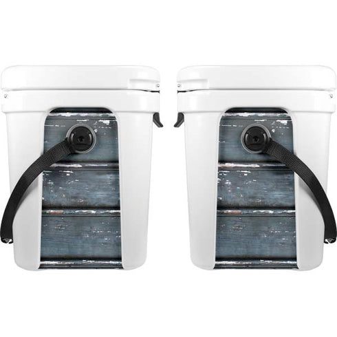 Chipped Blue Wood YETI Roadie 24 Hard Cooler Skin