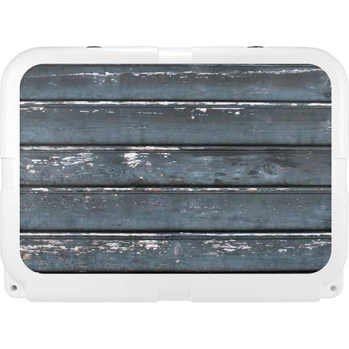 Chipped Blue Wood YETI Tundra 35 Hard Cooler Skin