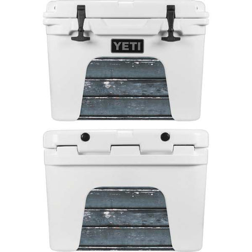 Chipped Blue Wood YETI Tundra 35 Hard Cooler Skin