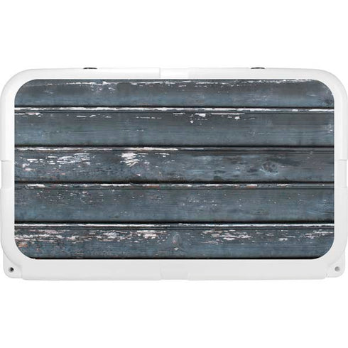 Chipped Blue Wood YETI Tundra 45 Hard Cooler Skin