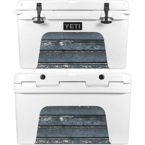 Chipped Blue Wood YETI Tundra 45 Hard Cooler Skin