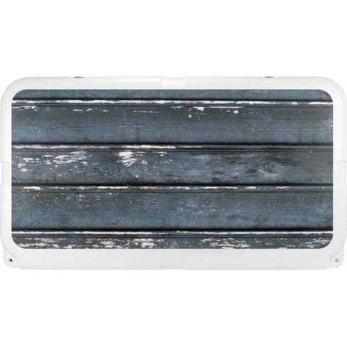 Chipped Blue Wood YETI Tundra 65 Hard Cooler Skin